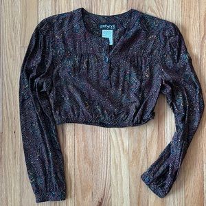 🦚 Vintage Paisley Crop Shirt 🦚